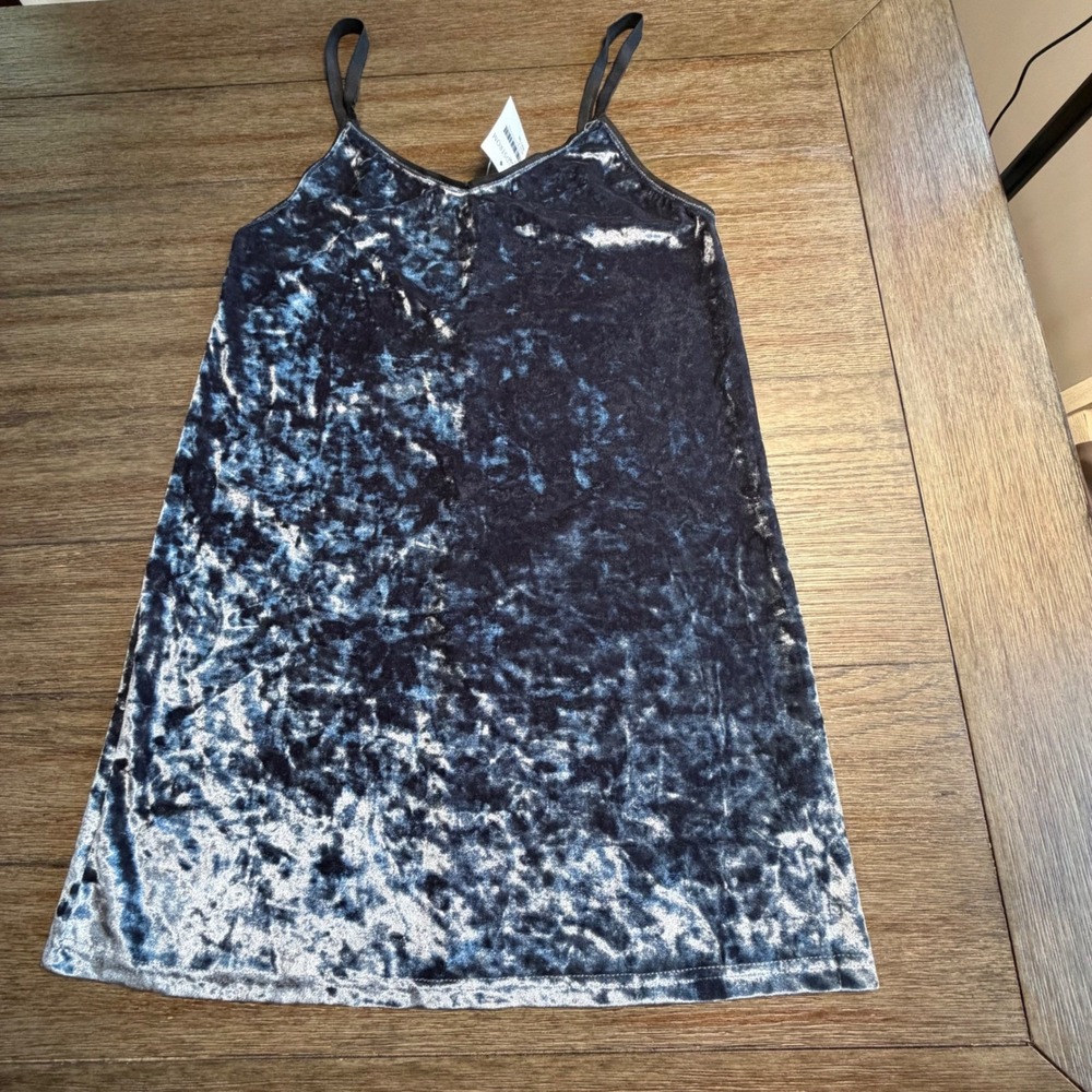 Topshop Womens Grey Crushed Velvet Mini Slip Dress V-Neck Sleeveless Size 4